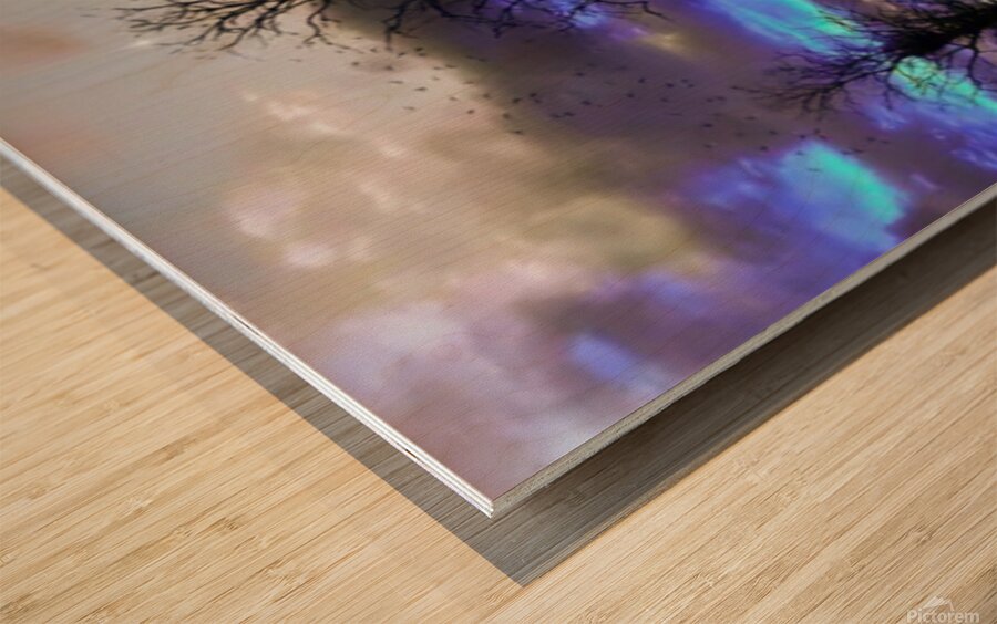 Night Moon Wood print