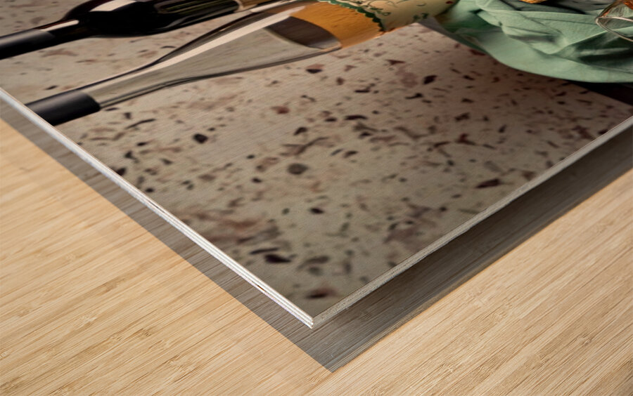 Wine & Cheese Wood print