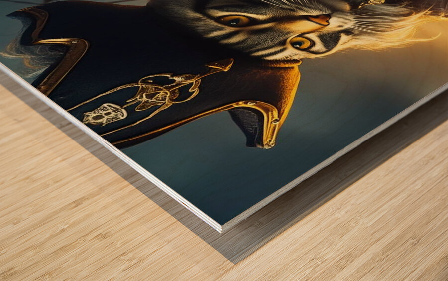 Pirate Cat Wood print