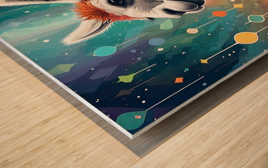 Color Me Lama Wood print