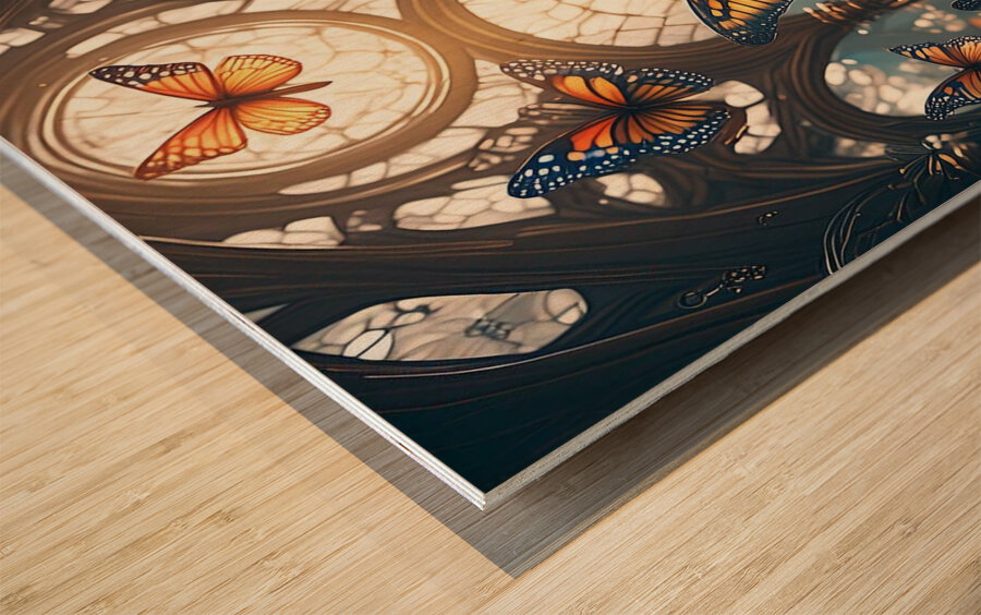 Butterfly Window Wood print