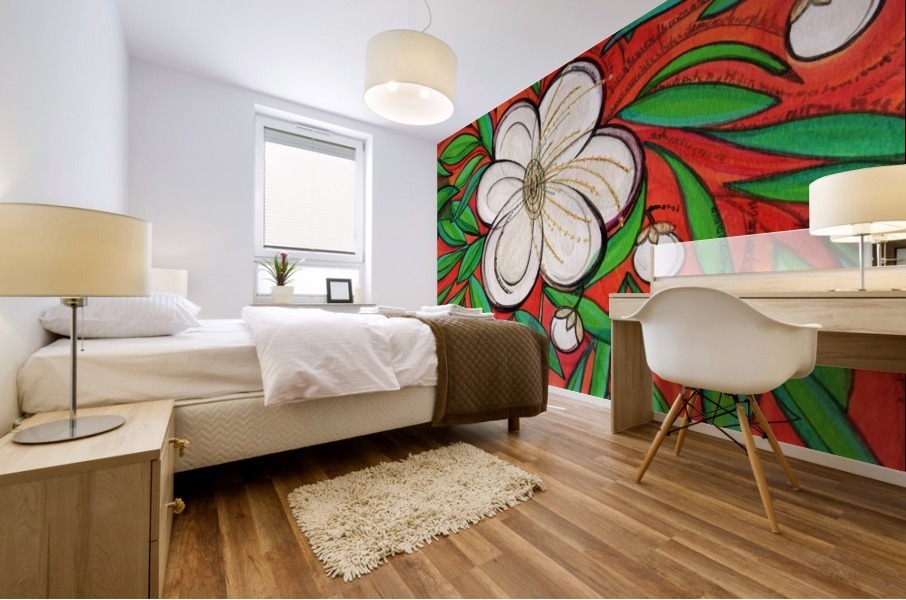 Sunset Flowers Mural print