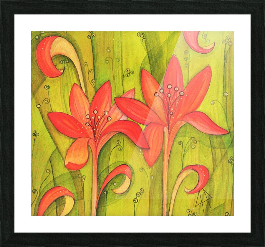 Orange lily´s Picture Frame print