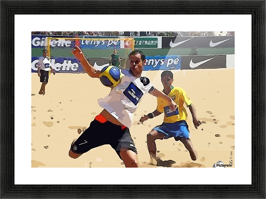 Beach football_05 Picture Frame print