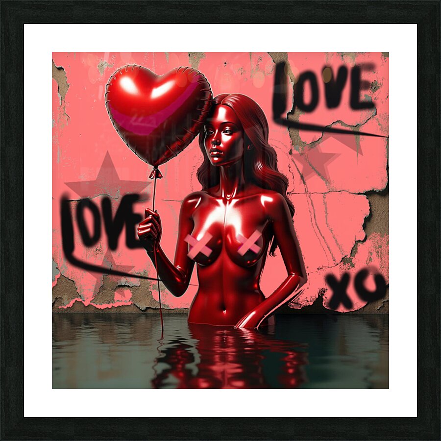 lady heart Picture Frame print