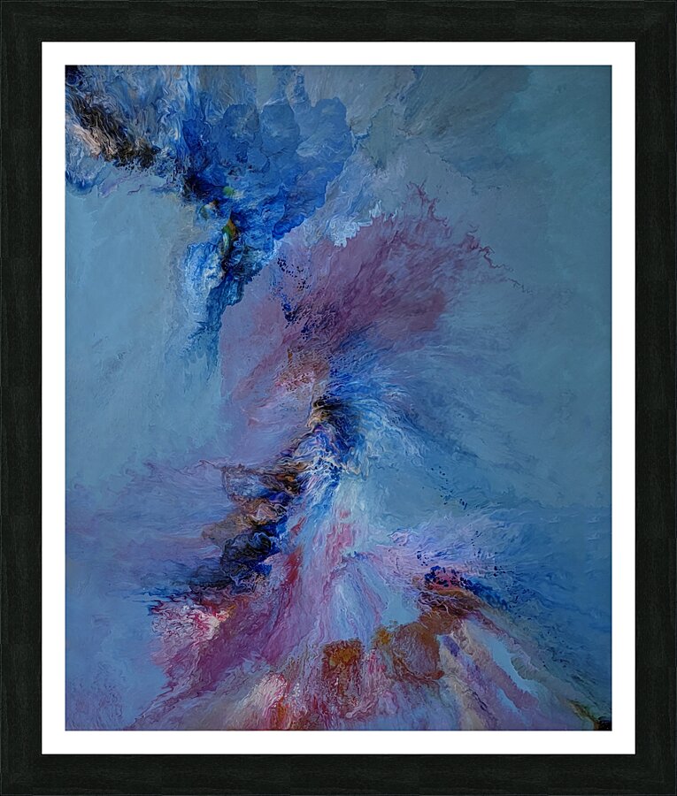 Blue Matte Pour Picture Frame print