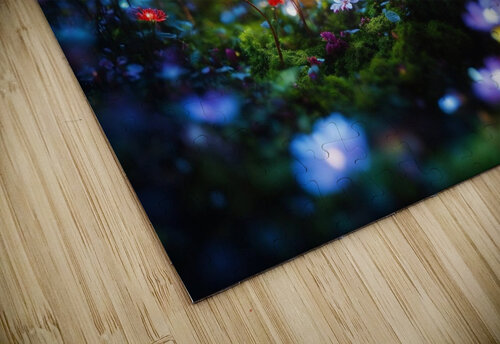 Tilt shift macro illustration of dark khalidachrab puzzle