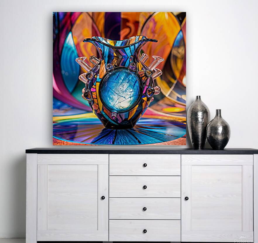 an exquisite one of a kind glass vase showcasing Reproduction