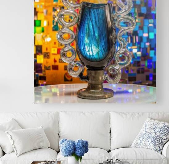 a stunning and unique glass abstract ceramic vase by khalidachrab