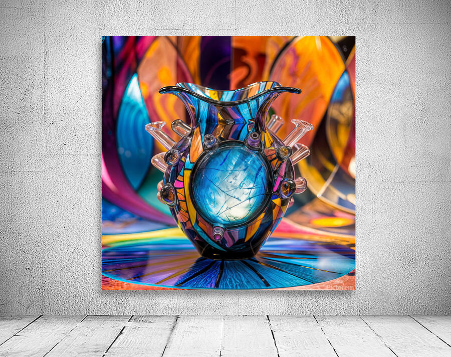 an exquisite one of a kind glass vase showcasing Wall Preview