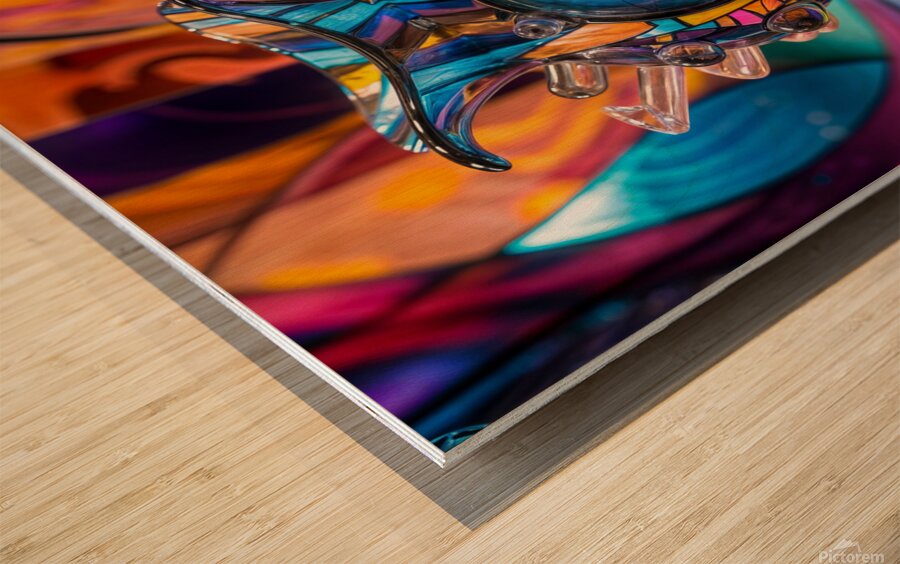 an exquisite one of a kind glass vase showcasing Wood print