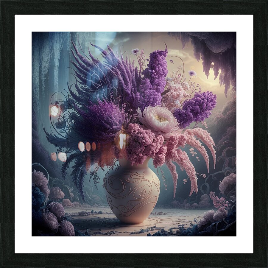 a mesmerizing illustration of a floral masterpiec Picture Frame print
