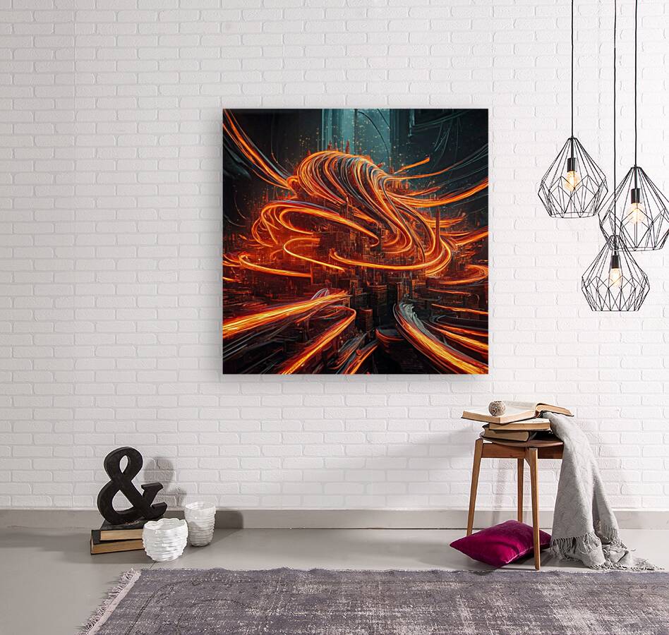 a stunning futuristic cityscape brimming with vib Reproduction