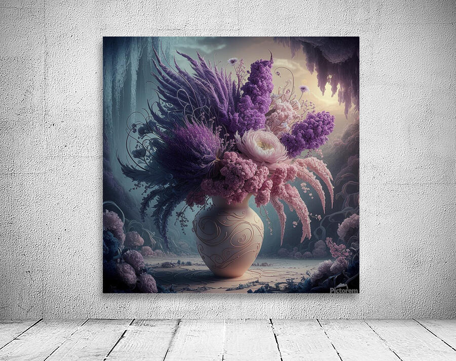 a mesmerizing illustration of a floral masterpiec Wall Preview