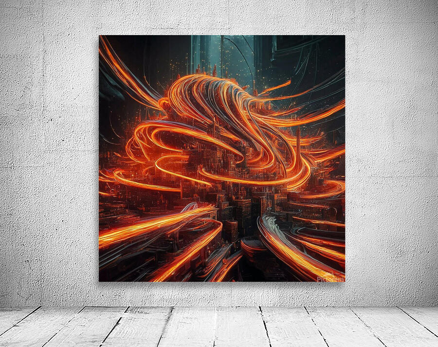 a stunning futuristic cityscape brimming with vib Wall Preview