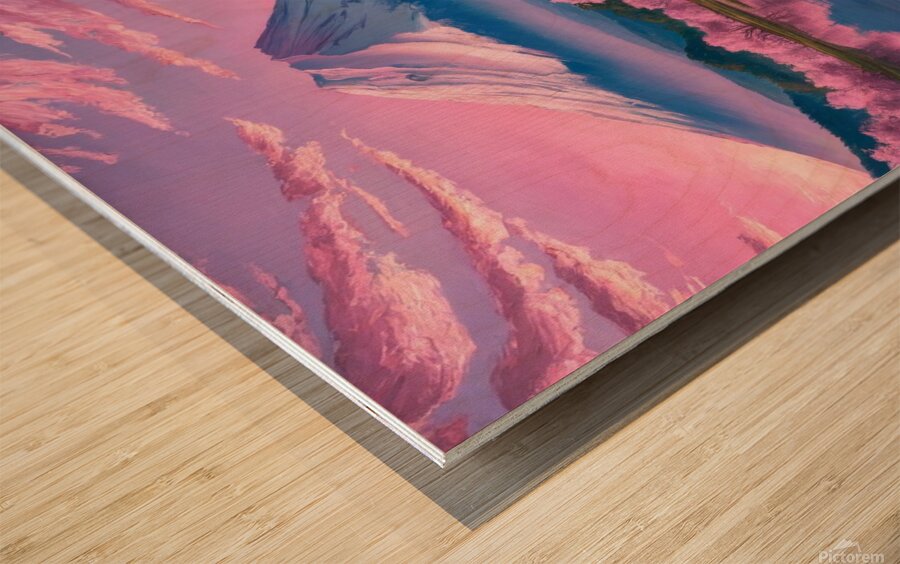 A cinematic painting reminiscent of Van Goghs style Wood print