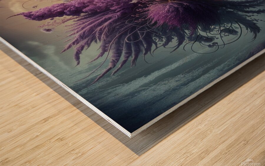 a mesmerizing illustration of a floral masterpiec Wood print