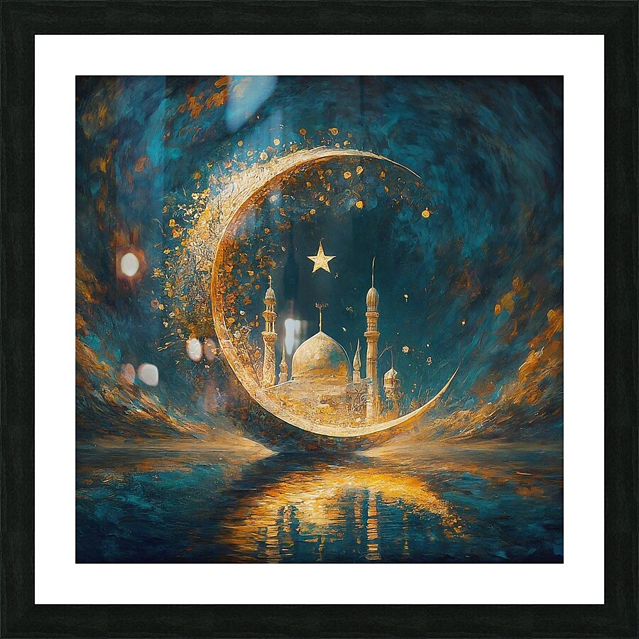 Moslem Mosque Crescent Stars Islamic Painting 6 Picture Frame print