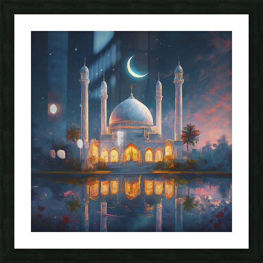 Moslem Mosque Crescent Stars Islamic Painting 7 Picture Frame print