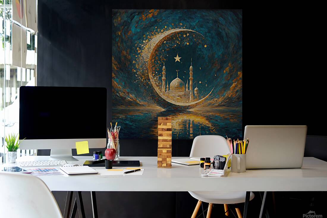 Moslem Mosque Crescent Stars Islamic Painting 6 Reproduction
