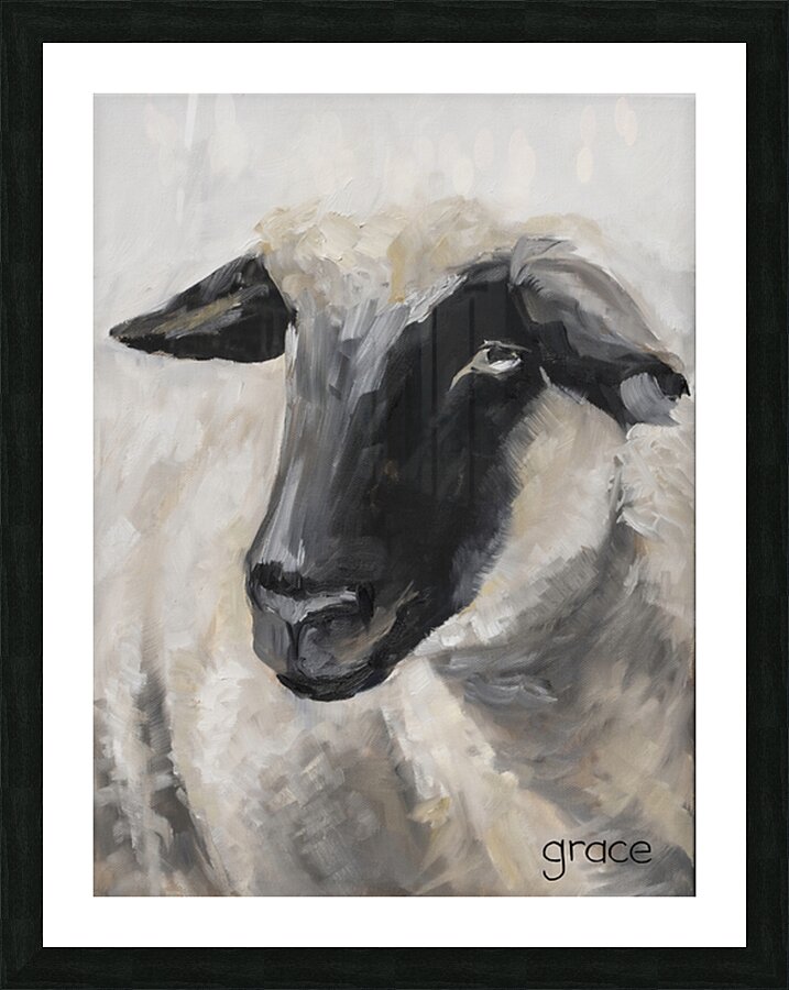 whiteSheep Picture Frame print