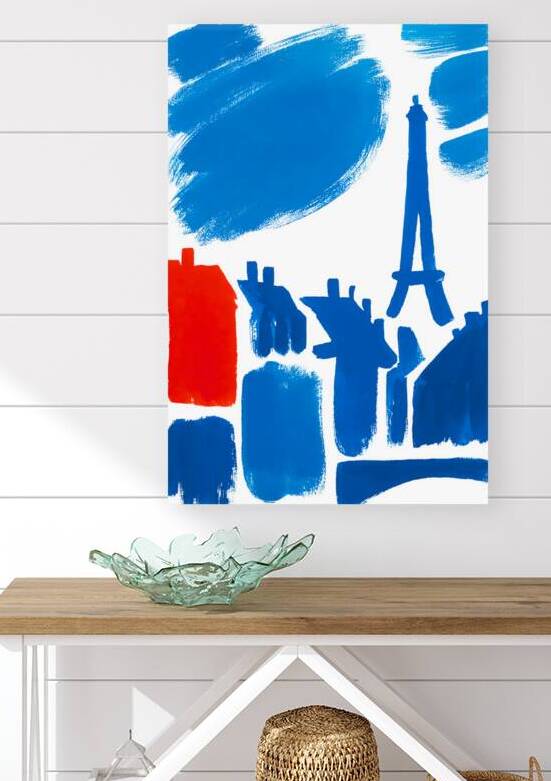 Paris Tricolor Abstract Paint Skyline Poster by Une Affaire de Filles