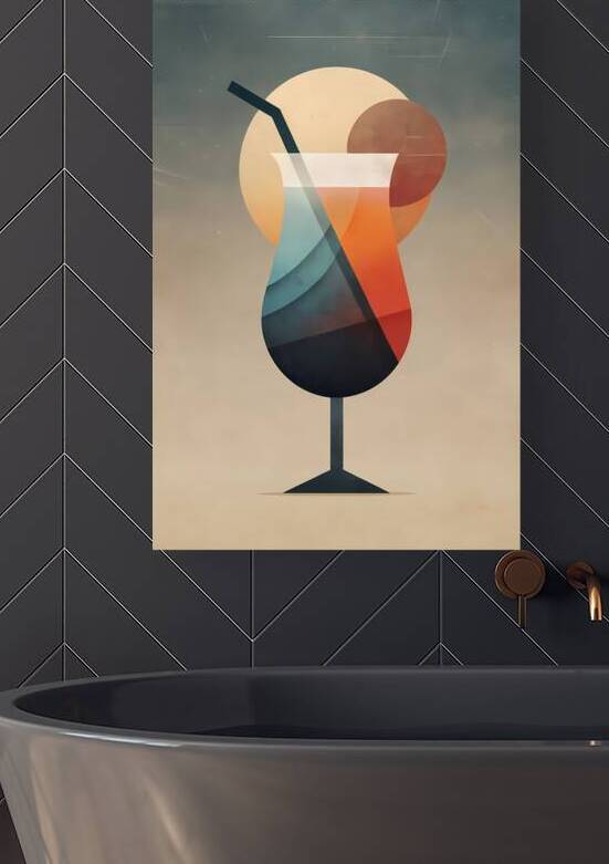 Retro Minimalist Cocktail Glass Illustration by Une Affaire de Filles