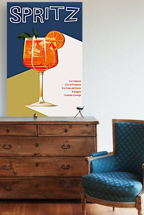 Bold Spritz Cocktail Recipe Art   Retro Style by Une Affaire de Filles