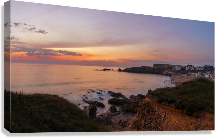 Crooklets Beach Sunset Bude Cornwall Canvas Print