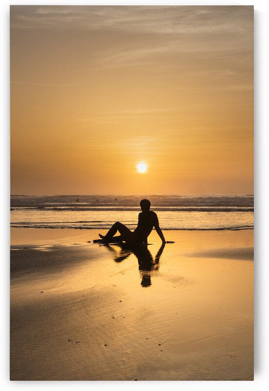 Widemouth Surfer Cornwall by maggie mccall