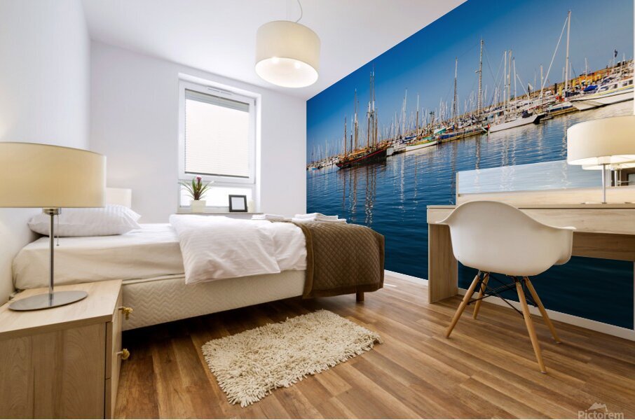 Yachts at Brixham Devon Mural print