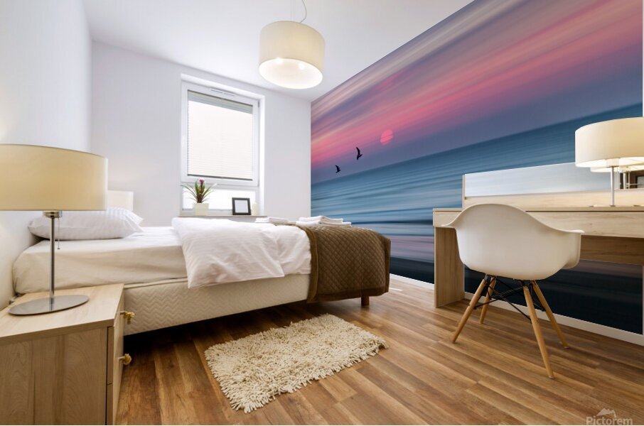 Impressionistic Sunset at Widemouth Bay Bude Cornwall. Mural print