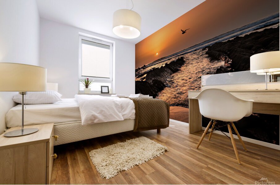 Widemouth Sunset Cornwall Mural print