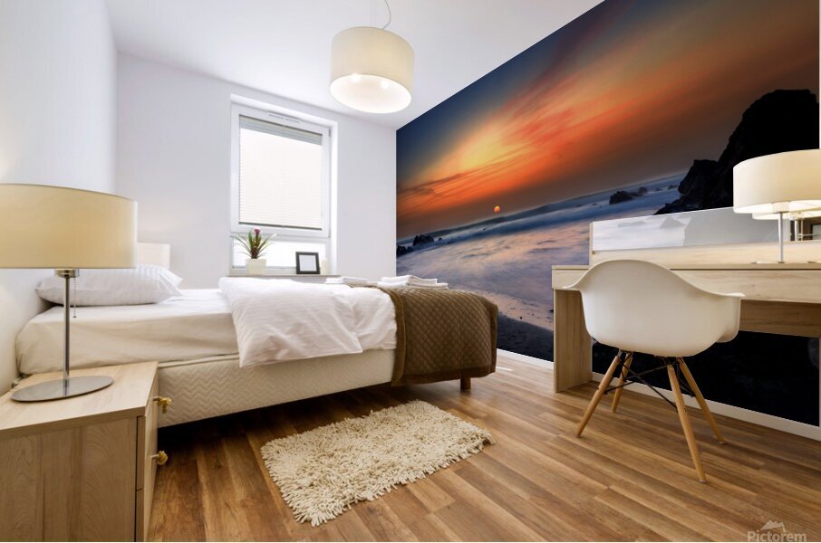 Widemouth Sunset Cornwall Long exposure Mural print