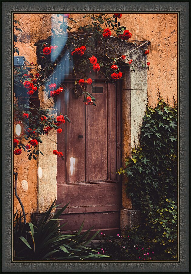 Rustic doorway Valbonne France Picture Frame print