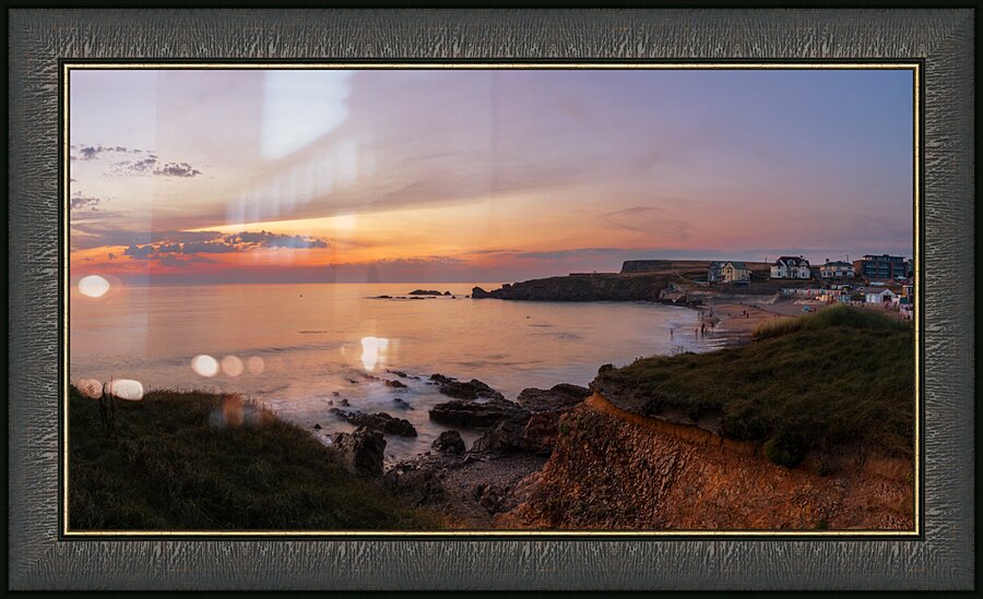 Crooklets Beach Sunset Bude Cornwall Picture Frame print