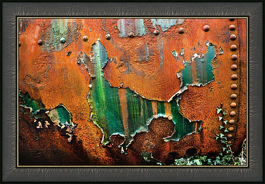 Rusty Petrol Tank Devon Picture Frame print
