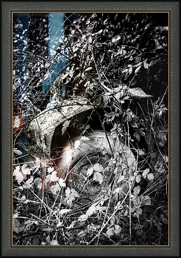 Old Tractor Decaying Picture Frame print