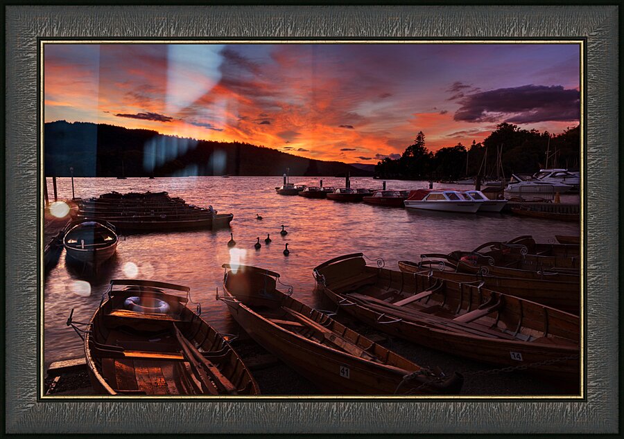 Windermere Sunset Cumbria Picture Frame print