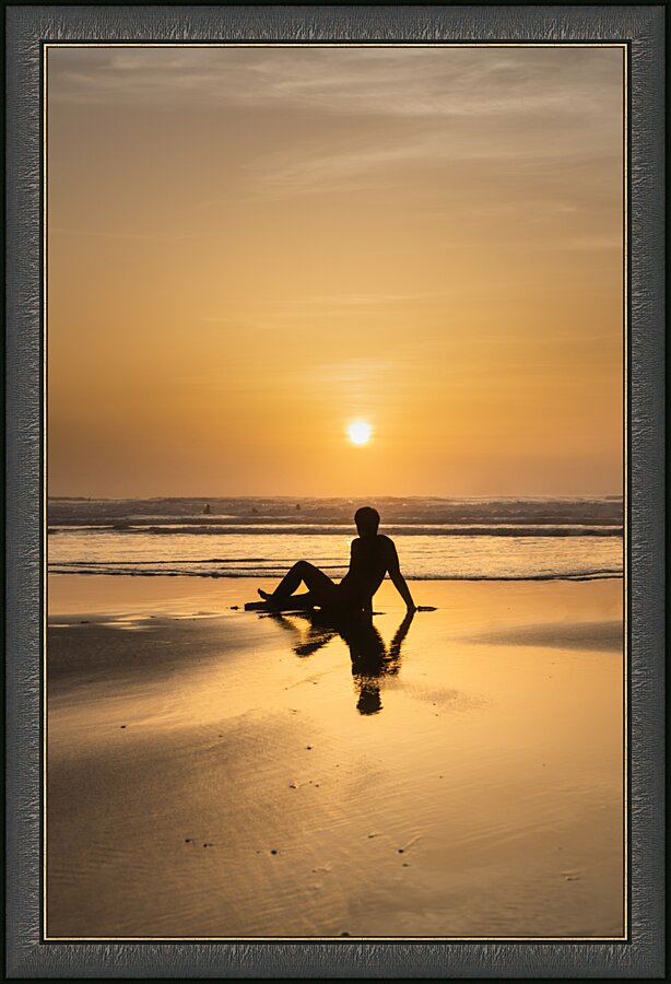 Widemouth Surfer Cornwall Picture Frame print