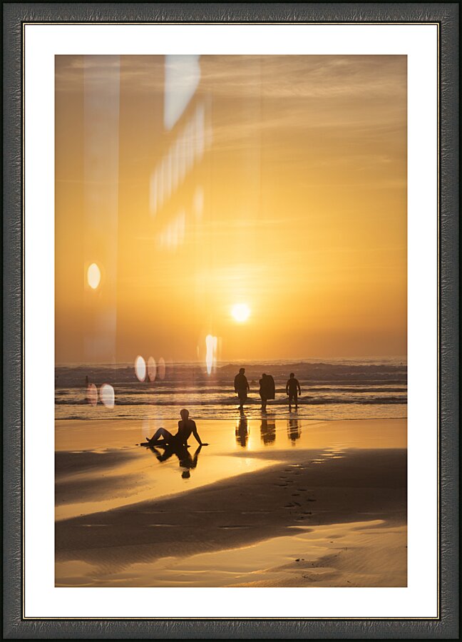 Widemouth surfer Cornwall Picture Frame print