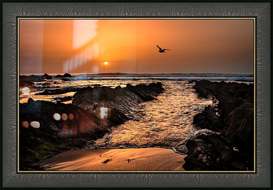 Widemouth Sunset Cornwall Picture Frame print