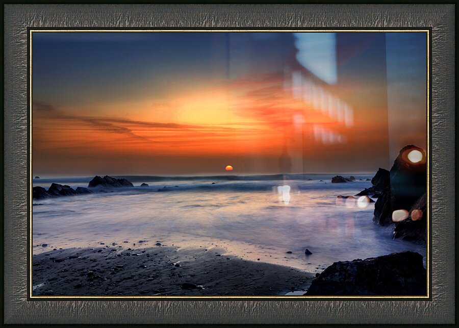 Widemouth Sunset Cornwall Long exposure Picture Frame print