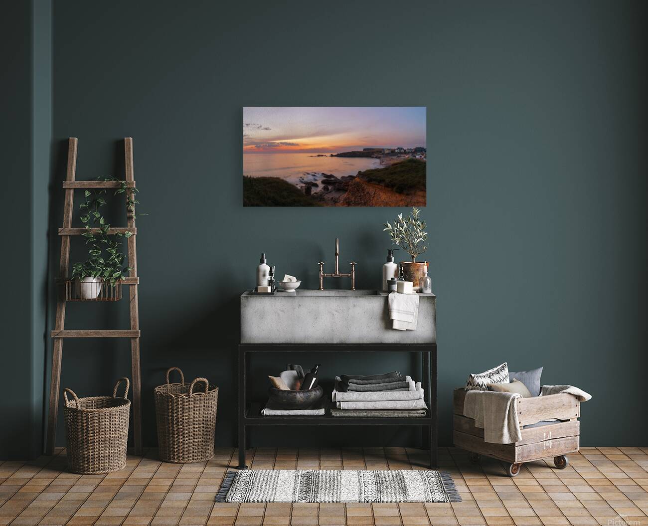 Crooklets Beach Sunset Bude Cornwall Reproduction