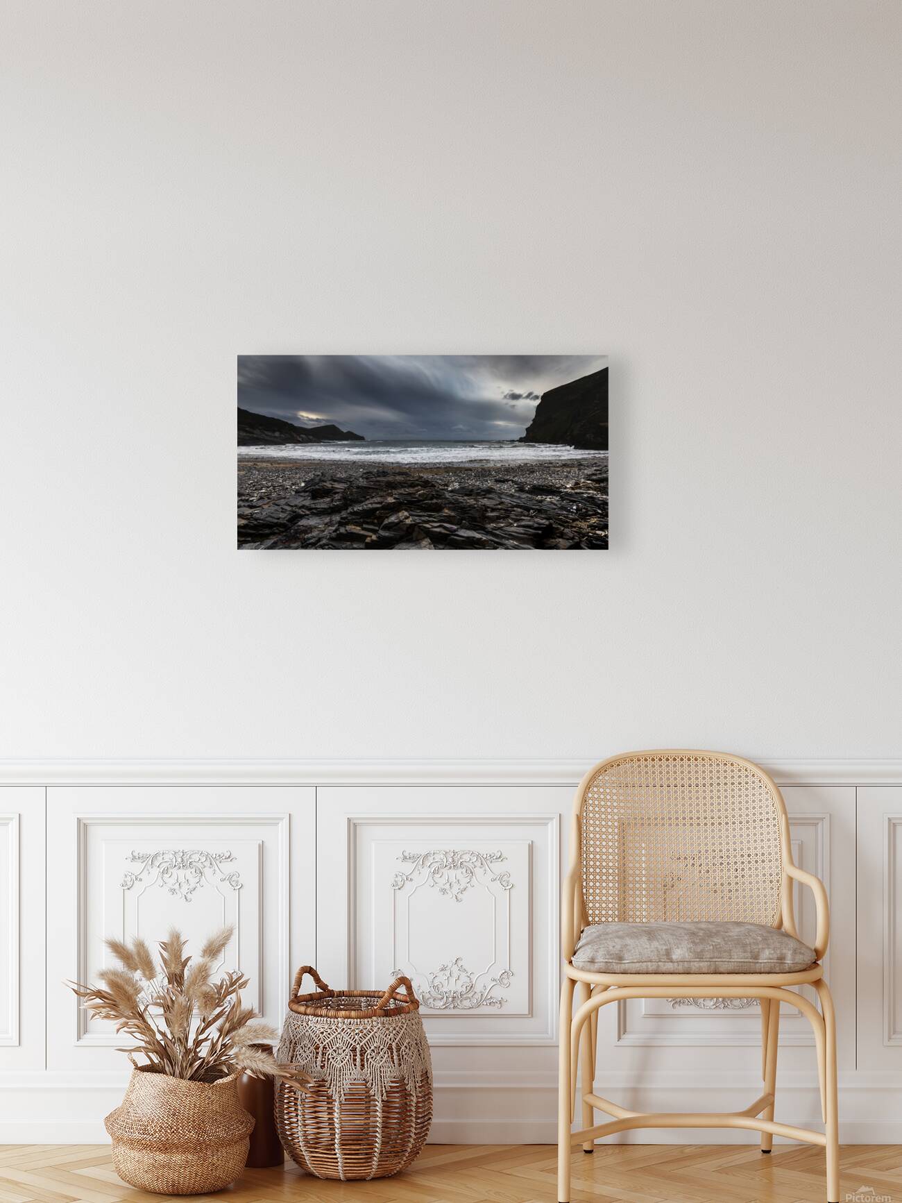 Crackington Haven Cornwall Panorma. Reproduction