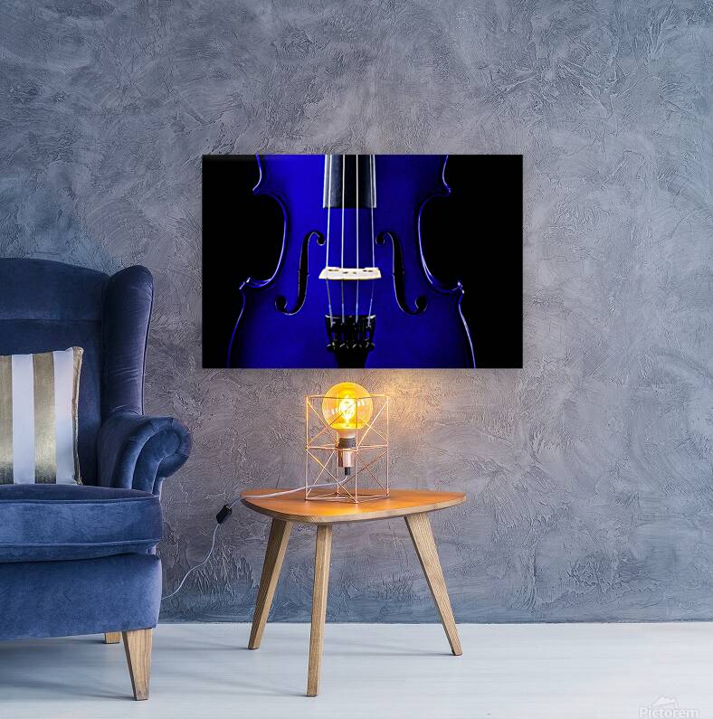 Blue Violin Closeup Reproduction