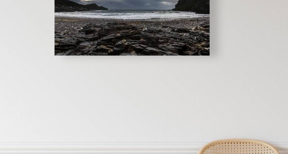 Crackington Haven Cornwall Panorma. by maggie mccall
