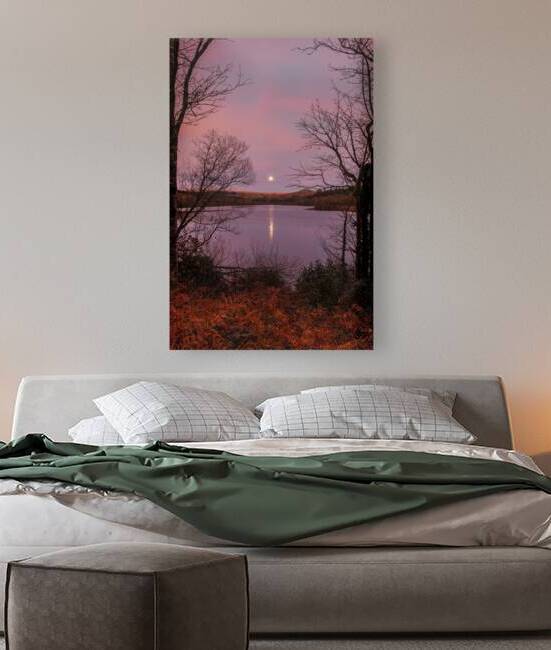Moon Rise Sunset Burrator Dartmoor Devon by maggie mccall