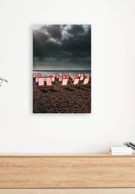 Deckchairs Beer Beach Devon by maggie mccall
