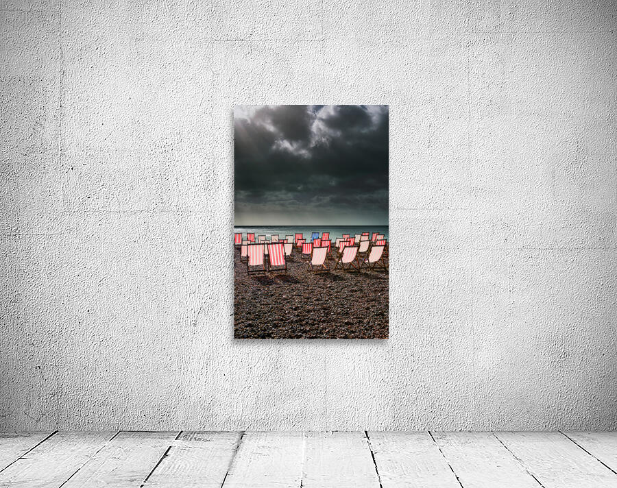 Deckchairs Beer Beach Devon Wall Preview